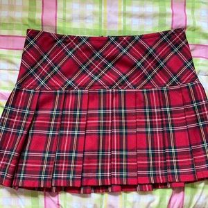 Royal Bones red plaid mini skirt